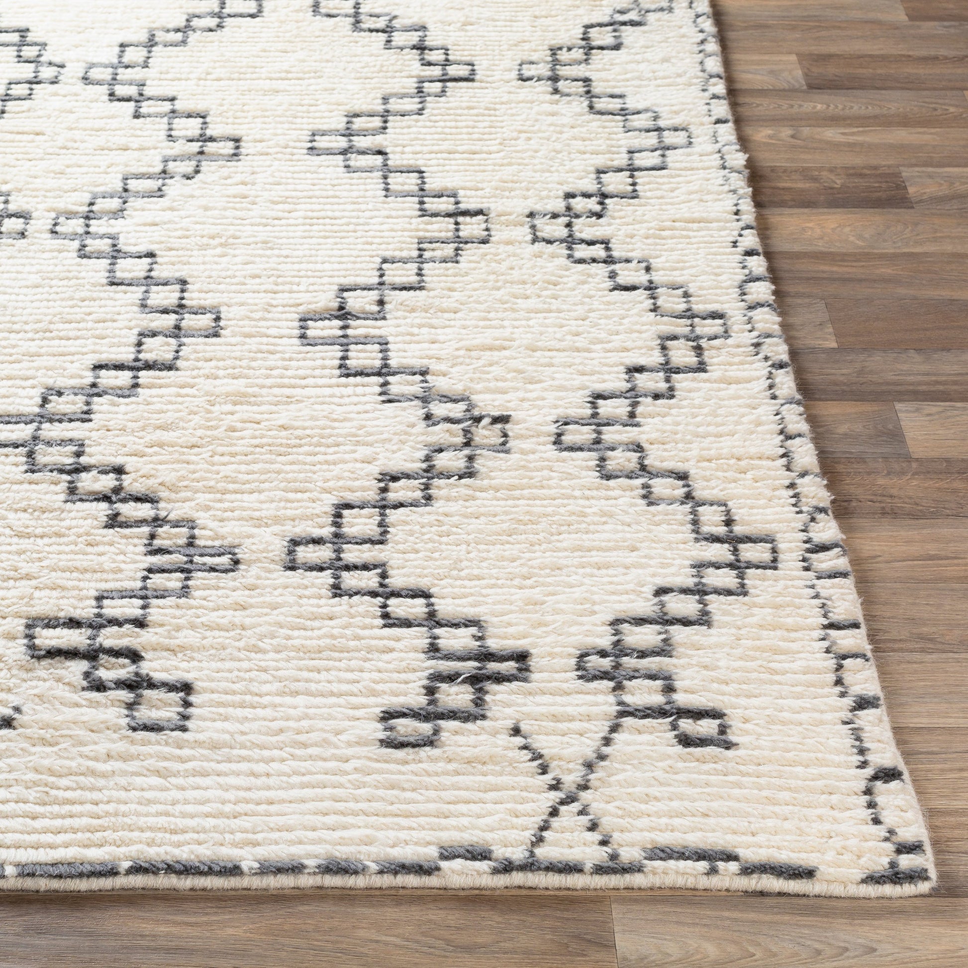 Beni Ourain BON-2301 Rug by Surya in ivory, charcoal. Made from unique in a unique style.