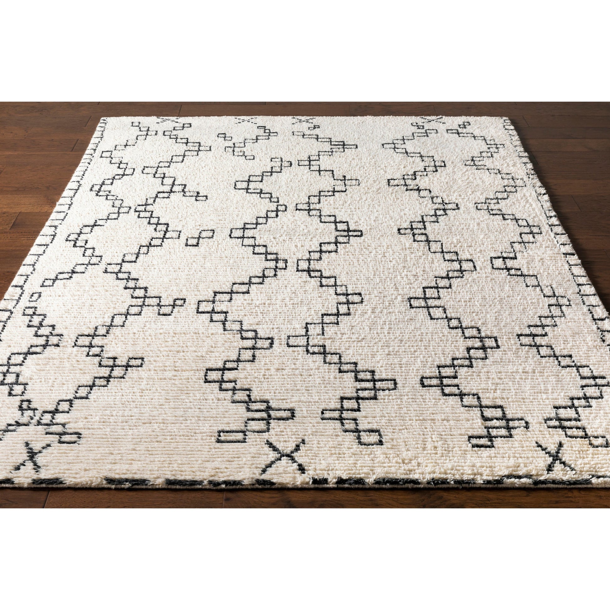 Beni Ourain BON-2301 Rug by Surya in ivory, charcoal. Made from unique in a unique style.