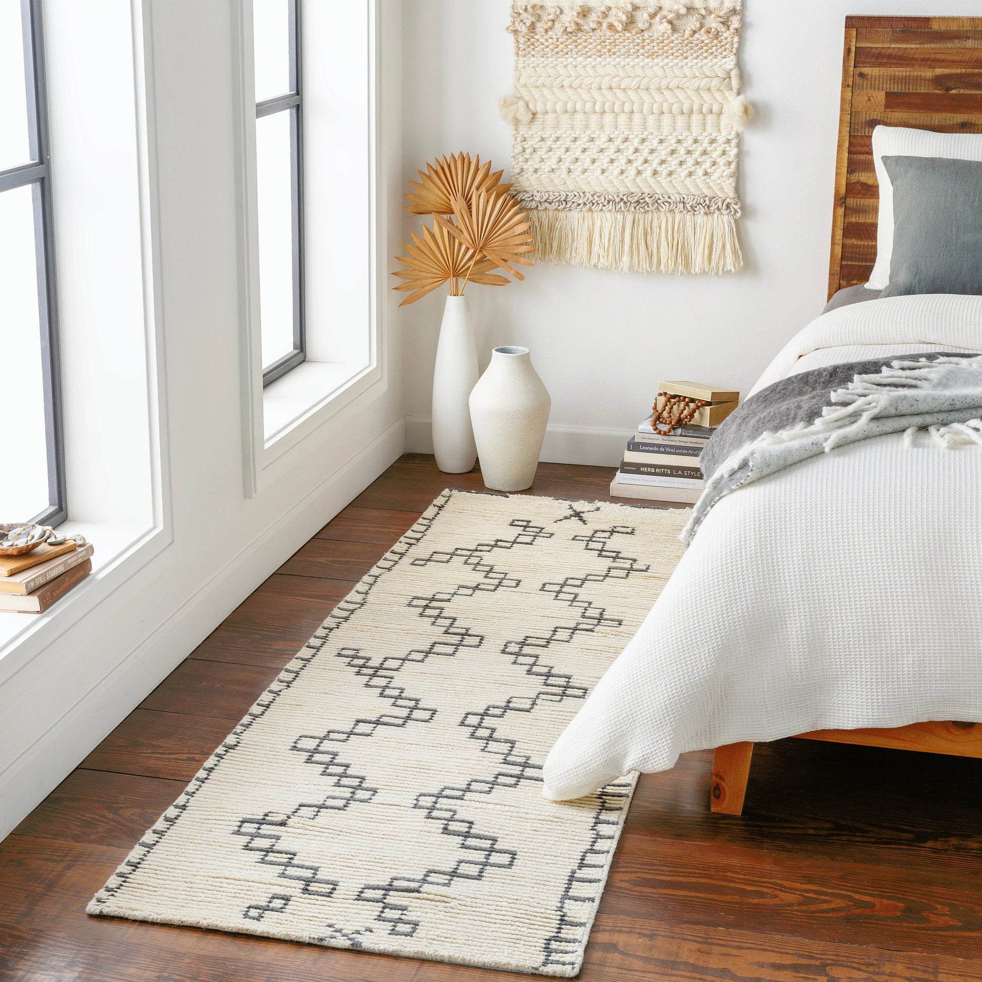 Beni Ourain Rug by Surya in ivory, charcoal. Made from unique in a unique style.