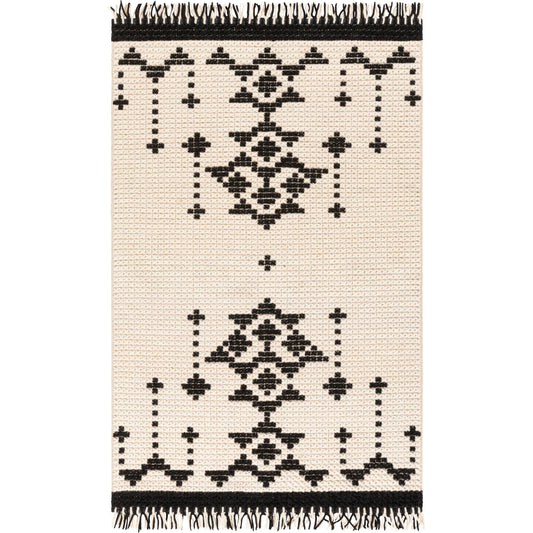 Beni Ourain Rug - 25251 by Surya in black, cream. Made from 100% new zealand wool in a unique style.