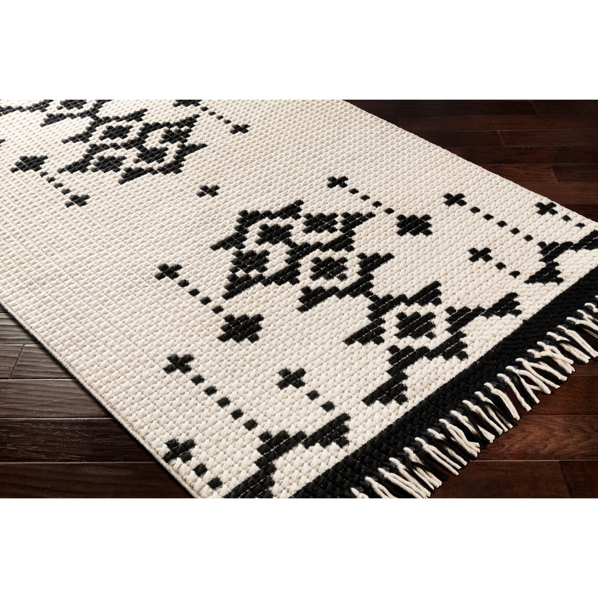 Beni Ourain Rug - 25251 by Surya in black, cream. Made from 100% new zealand wool in a unique style.