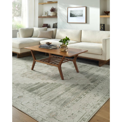 Luca BONC-2303 Rug by Becki Owens x Livabliss in the prominent colors in this rug are: sage, ivory, taupe, dusty rose.. Made from polyester in a unique style.