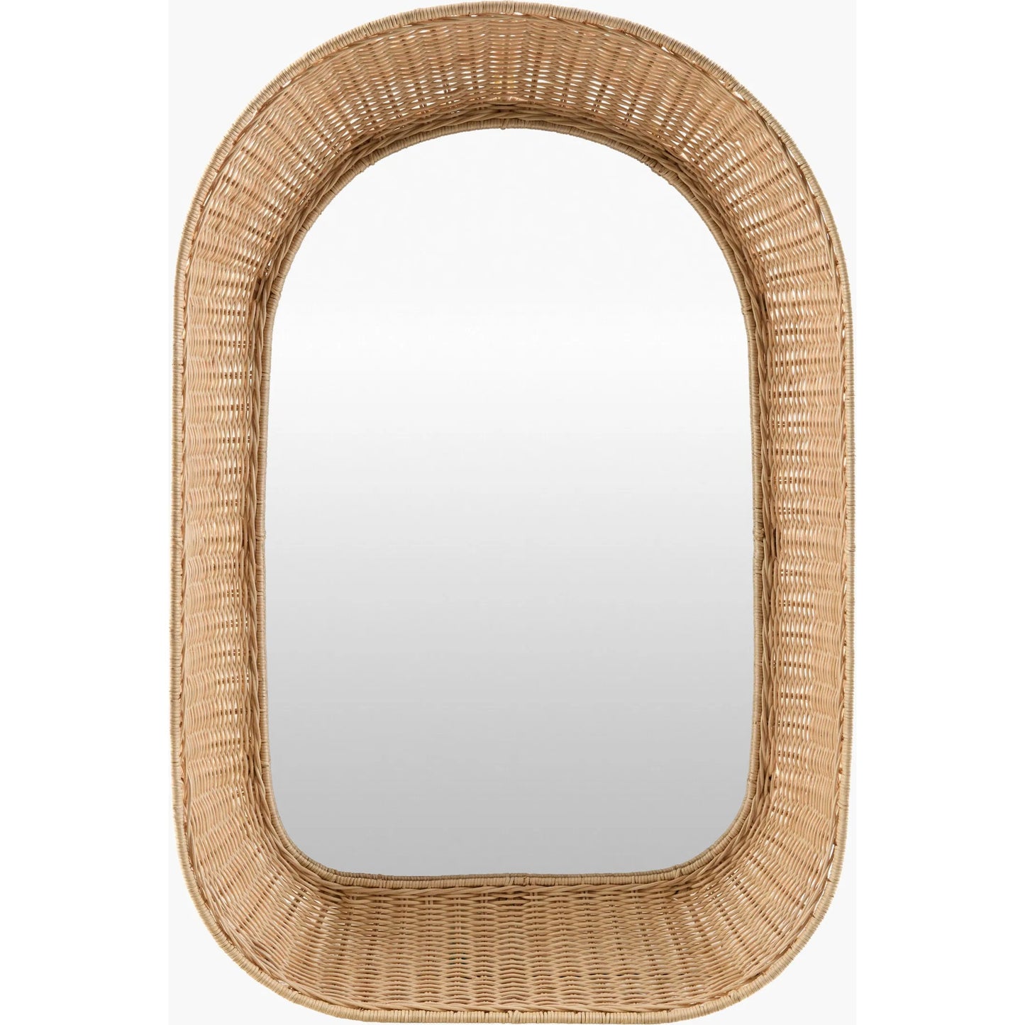 000 SI-2632938 | Primary Silo | Castine Accent Mirror by Becki Owens x Livabliss in lacquered. Made from rattan in a unique style.