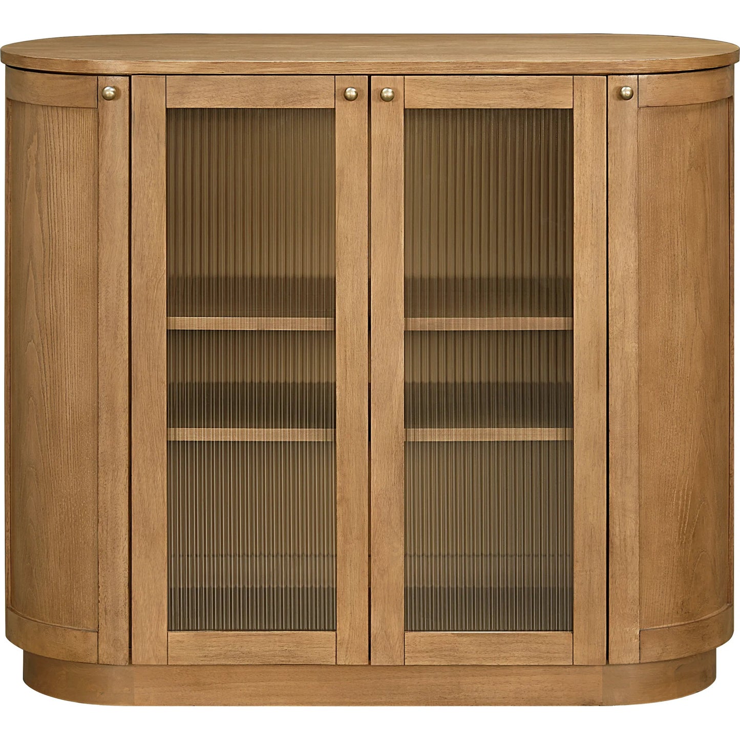 002 SI-2258492 | Additional Silo | Penasco Cabinet by Becki Owens x Livabliss in tan and stained, polished. Made from ash wood veneer, rubber wood, glass in a transitional style.