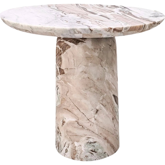 Portola End Table by Becki Owens x Surya in beige. Made from marble in a unique style.