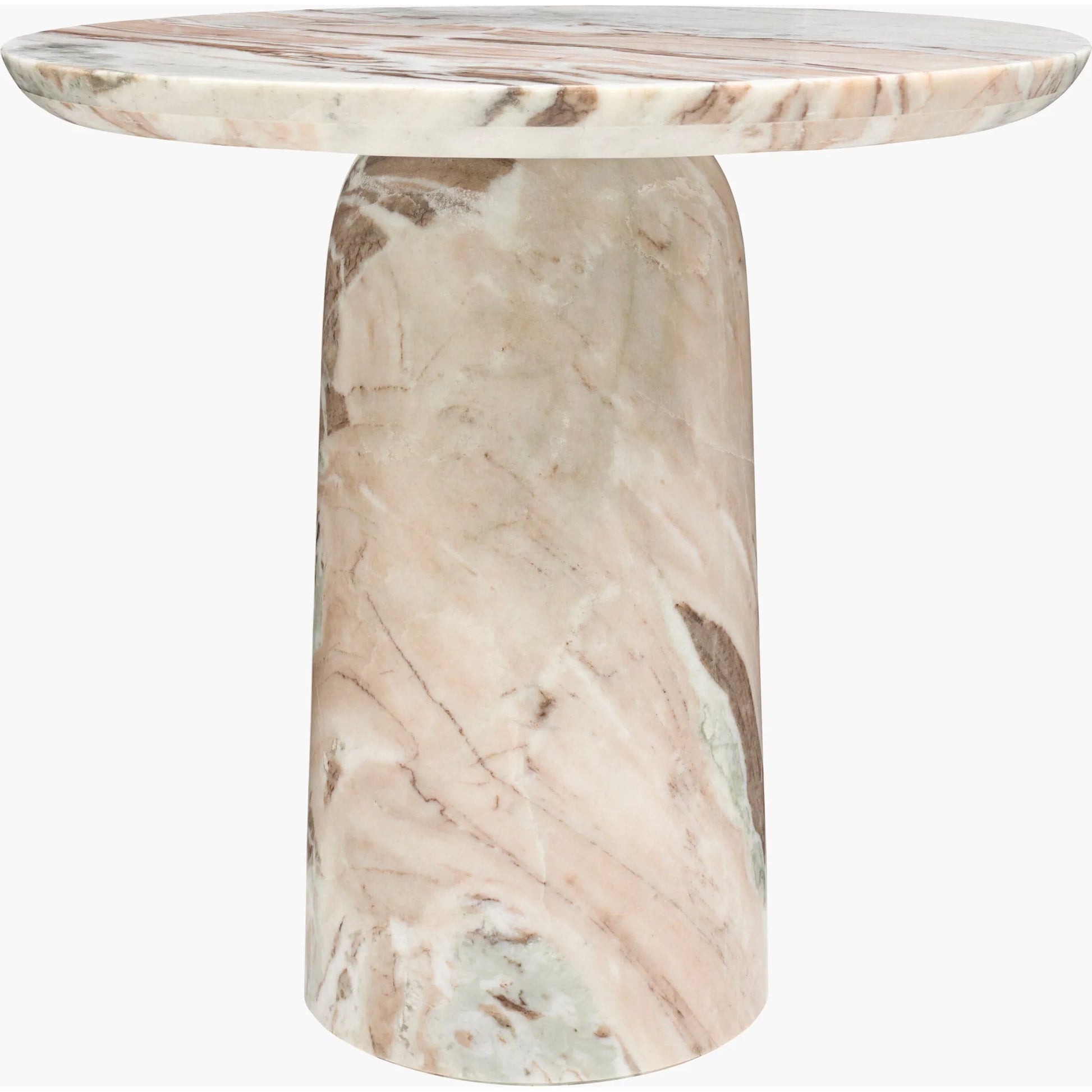 Portola End Table by Becki Owens x Surya in beige. Made from marble in a modern style.