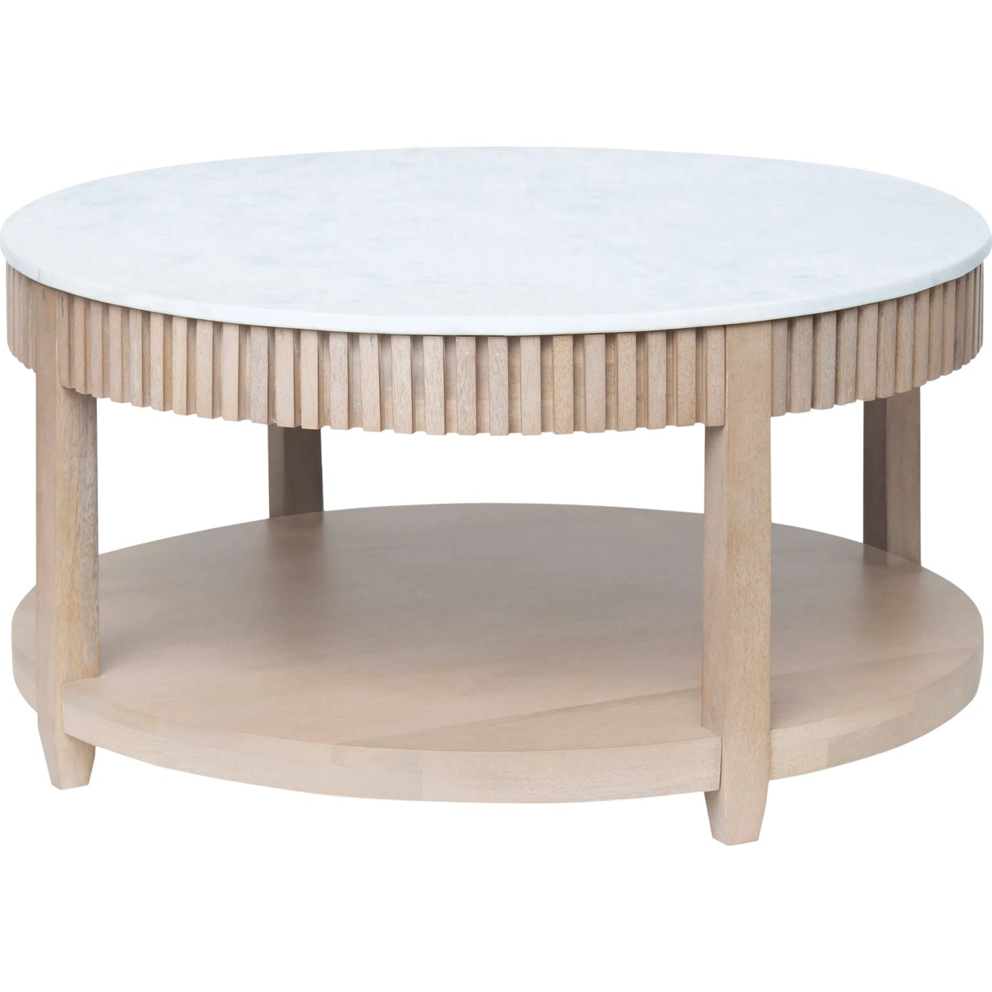 001 SI-2349629 | Primary Silo | Rosemary Coffee Table by Becki Owens x Livabliss in top: white; base: clear and natural, washed, lacquered. Made from marble, mango wood in a transitional style.