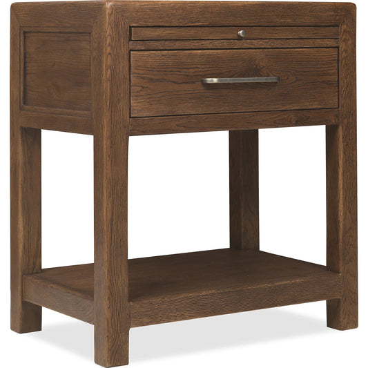 Driftwood One-Drawer Nightstand by Hooker Furniture. Made from oak solids, oak veneers in a transitional style.