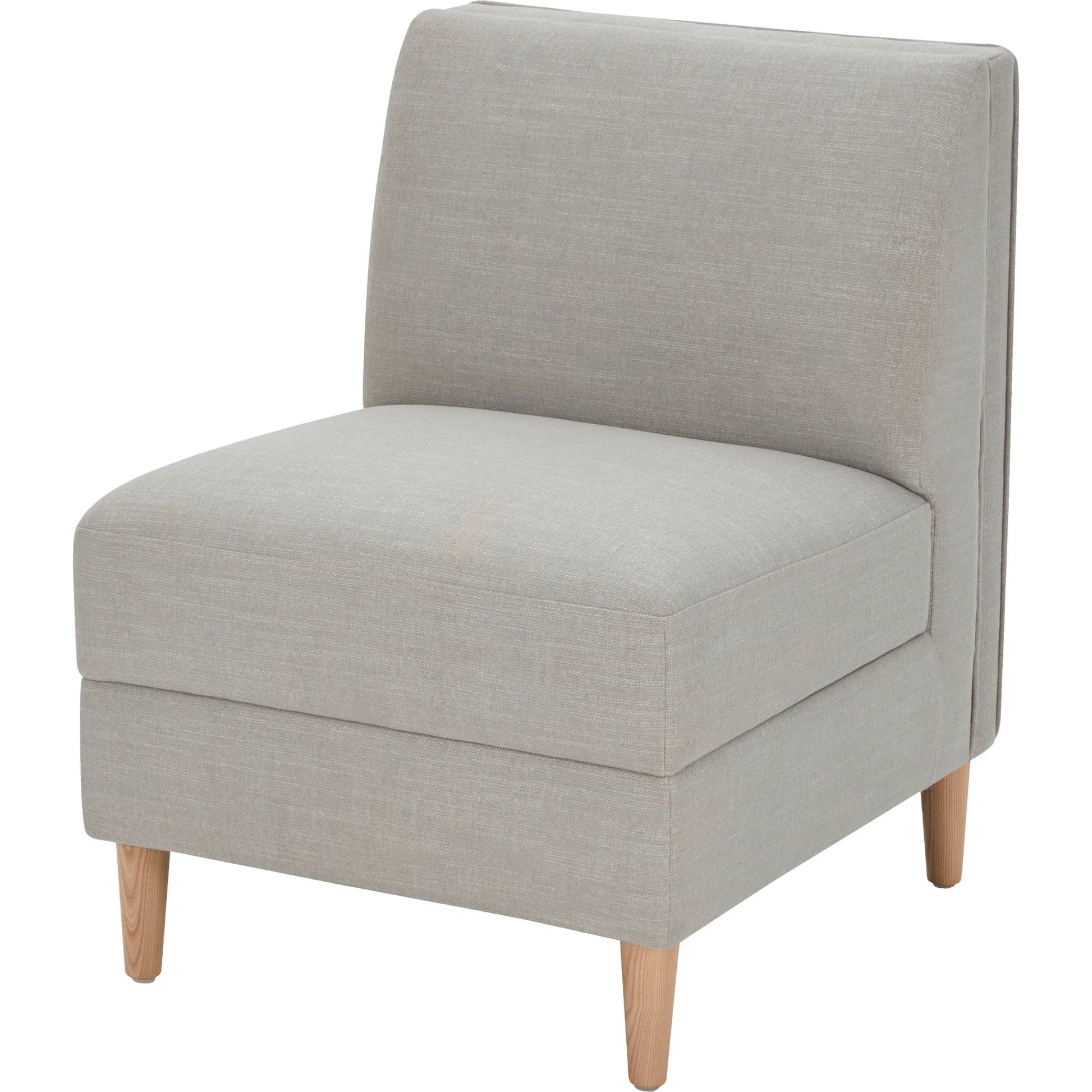 Stinson Dining Chair by Becki Owens x Surya in light gray. Made from polyester, linen, ash wood, foam in a unique style.