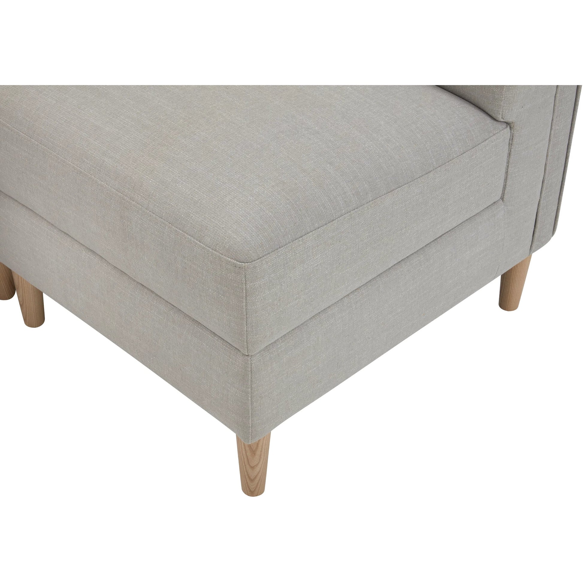 Stinson Dining Chair by Becki Owens x Surya in light gray. Made from polyester, linen, ash wood, foam in a unique style.