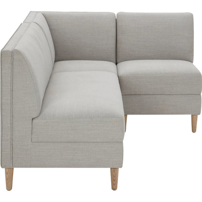Stinson Dining Chair by Becki Owens x Surya in light gray. Made from polyester, linen, ash wood, foam in a unique style.