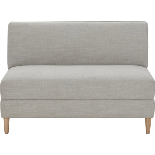 Stinson Dining Bench by Becki Owens x Surya in light gray. Made from polyester, linen, ash wood, foam in a unique style.