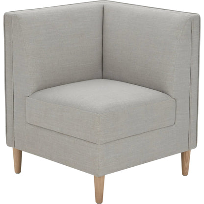 Stinson Dining Chair by Becki Owens x Surya in light gray. Made from polyester, linen, ash wood, foam in a unique style.
