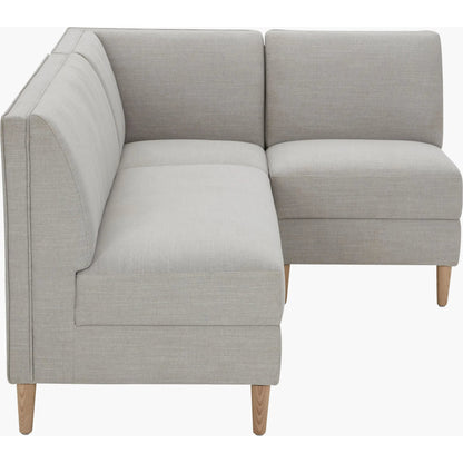 Stinson Dining Chair by Becki Owens x Surya in light gray. Made from polyester, linen, ash wood, foam in a unique style.