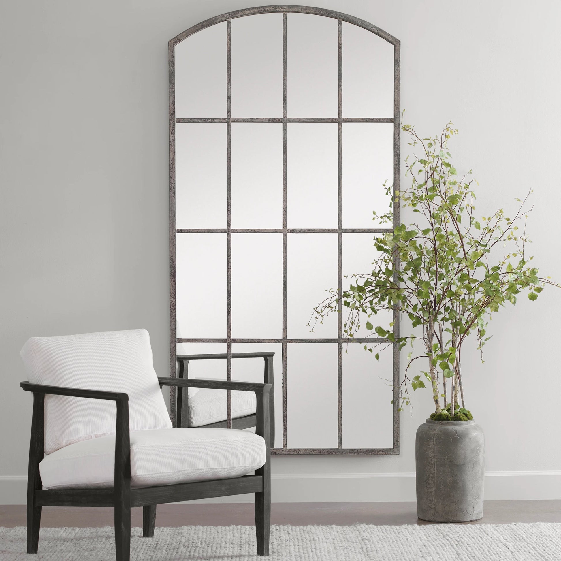 Aldis Potted River Birch by Uttermost. Made from polyester, plastic, iron, vase in a modern style.