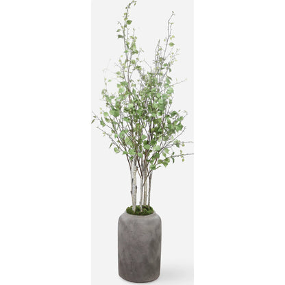 Aldis Potted River Birch by Uttermost. Made from polyester, plastic, iron, vase in a modern style.
