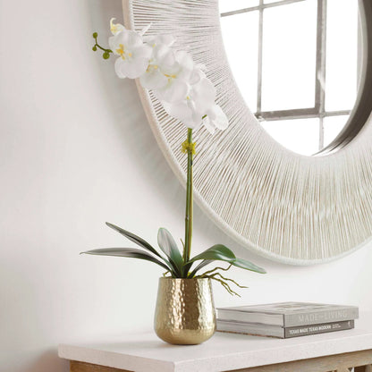 Cami Orchid I by Uttermost in brass. Made from polyester, metal, foam, bamboo in a traditional style.