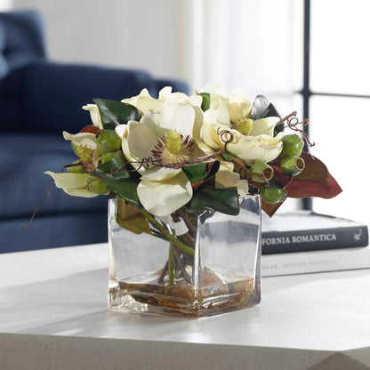 Dobbins Magnolia Bouquet by Uttermost. Made from polyfoam, plastic, stone, iron, glass in a modern style.