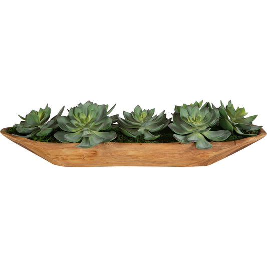 Yuma Succulent Centerpiece by Uttermost in teak. Made from wood, latex, foam in a modern style.