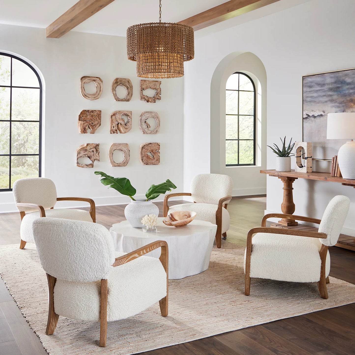 005 SI-2146902 | Unknown | Taos Aloe Centerpiece by Uttermost in ivory. Made from foam, ceramic, iron, glue in a modern style.