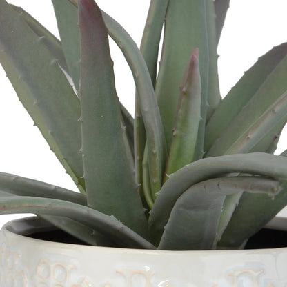 Taos Aloe Centerpiece by Uttermost in ivory. Made from foam, ceramic, iron, glue in a modern style.