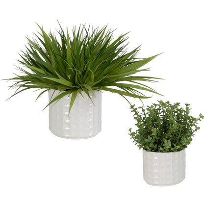 Edgewood Greenery by Uttermost in white. Made from plastic, ceramic, iron, polyester, glue in a modern style.