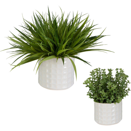 Edgewood Greenery by Uttermost in white. Made from plastic, ceramic, iron, polyester, glue in a modern style.