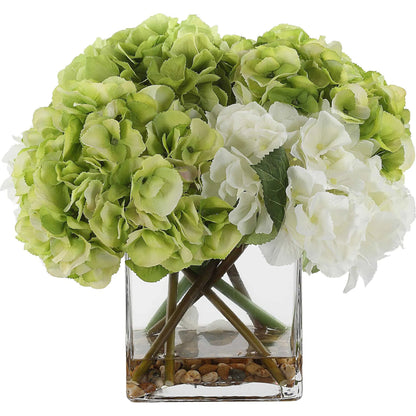 Savannah Bouquet by Uttermost in white. Made from polyester, plastic, foam, rocks, glass in a modern style.