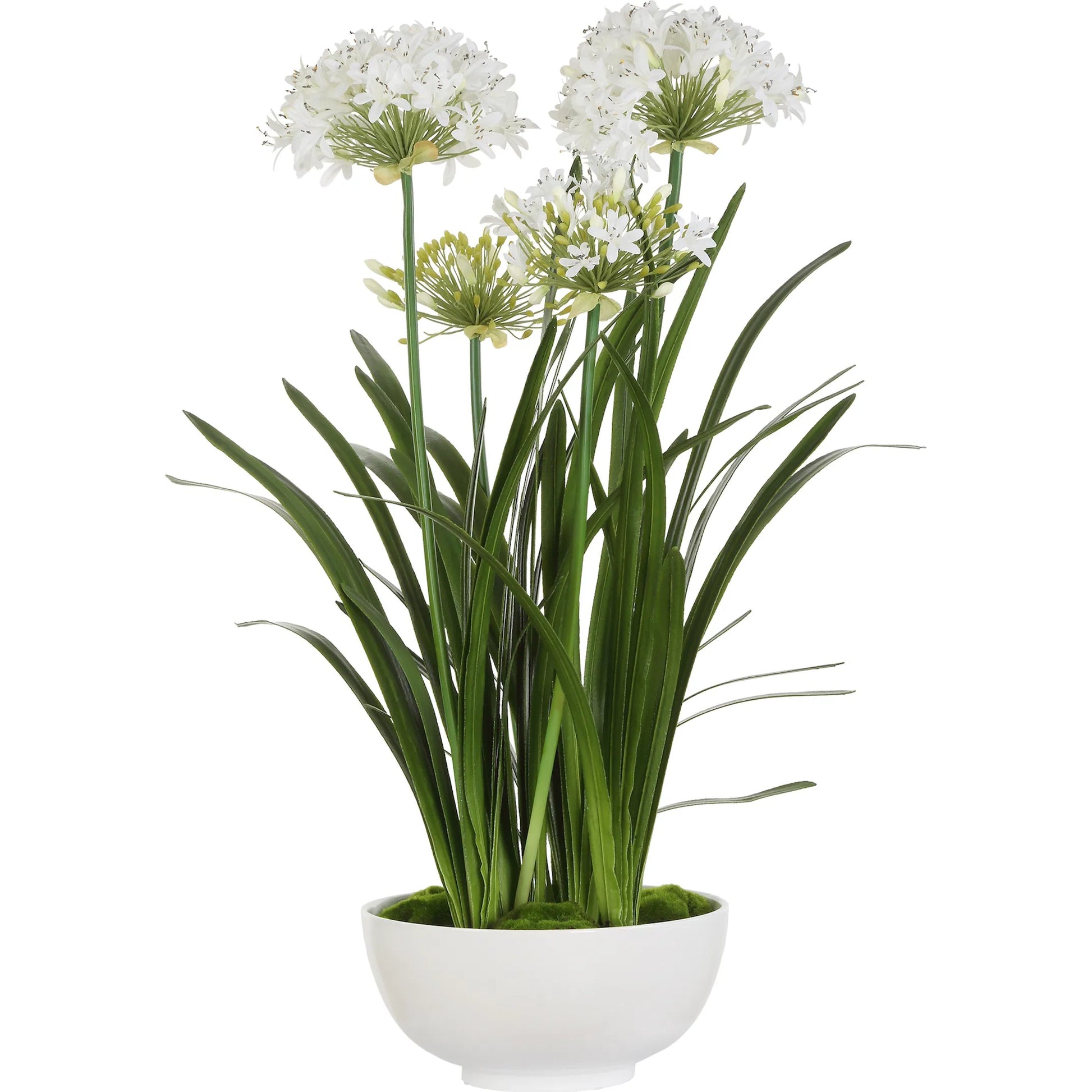 Purity Agapanthus Centerpiece by Uttermost in white. Made from polyester, plastic, polyfoam in a transitional style.