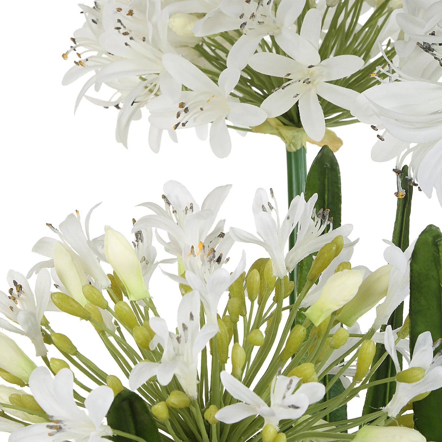 002 SI-2262510 | Closeup | Purity Agapanthus Centerpiece by Uttermost in white. Made from polyester, plastic, polyfoam in a transitional style.