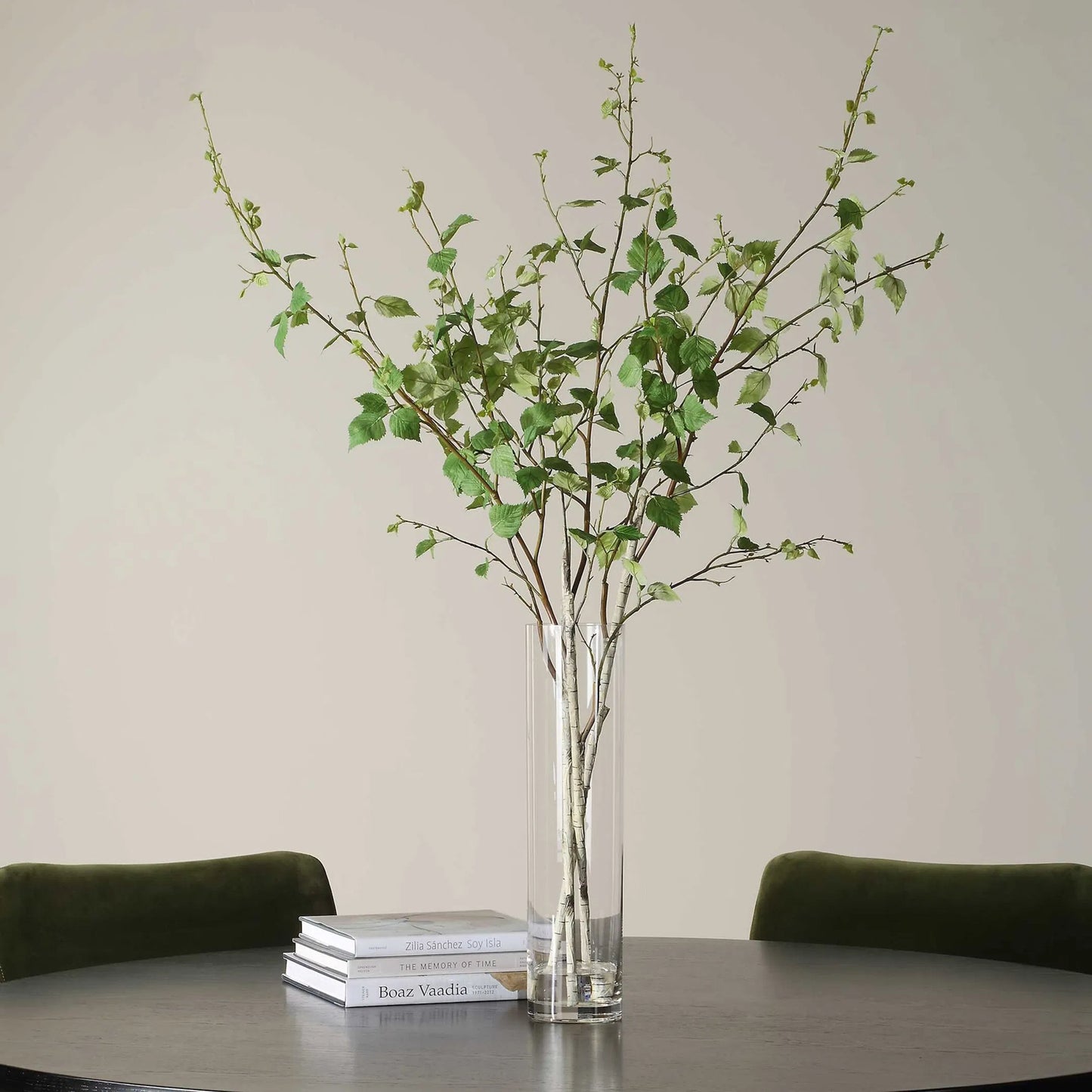 004 SI-2386889 | Lifestyle | Nigra Birch Vase Centerpiece by Uttermost in clear. Made from polyester, plastic, glass in a transitional style.