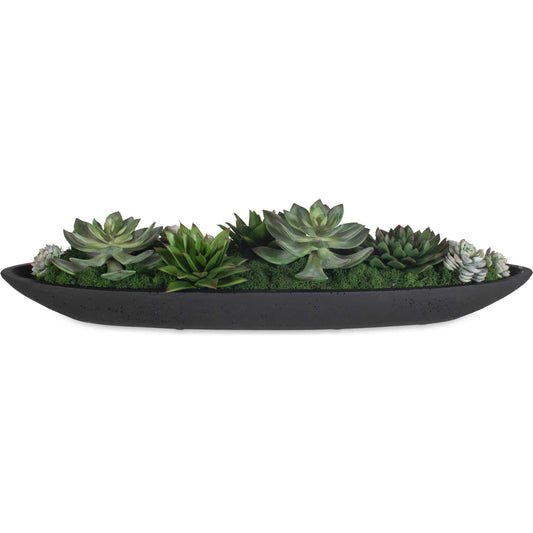 Verde Succulent Centerpiece in Bowl by Uttermost in black, green. Made from latex, resin, foam in a unique style.