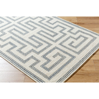 Bournemouth Rug - 531040 by Livabliss in light silver, metallic - silver, sage, nickel. Made from wool in a unique style.