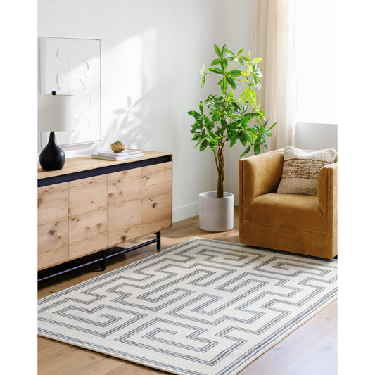 Bournemouth Rug - 531040 by Livabliss in light silver, metallic - silver, sage, nickel. Made from wool in a unique style.