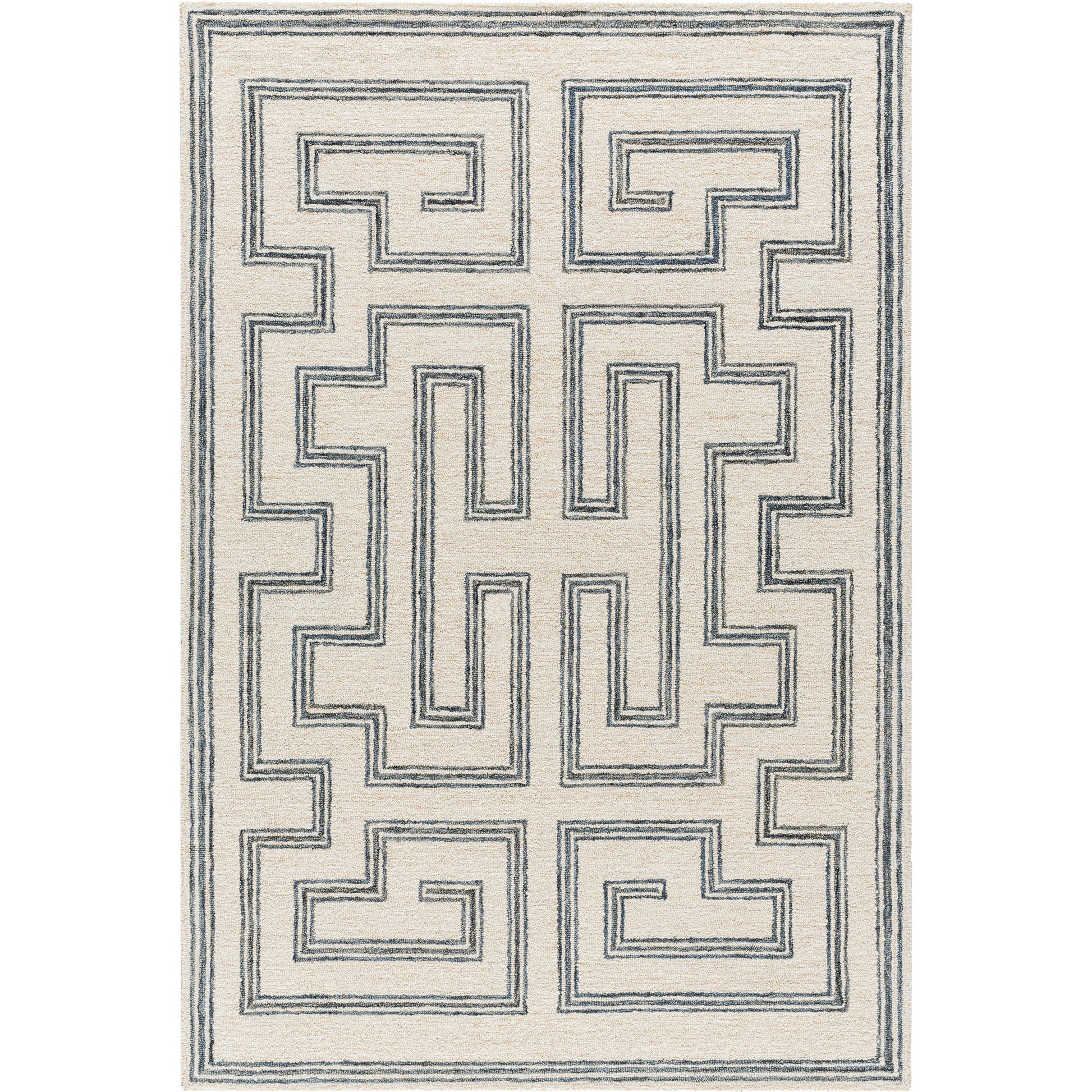 Bournemouth Rug - 531040 by Livabliss in light silver, metallic - silver, sage, nickel. Made from wool in a unique style.