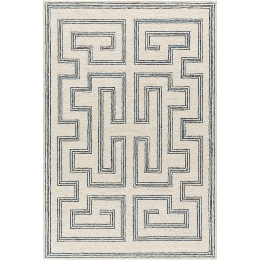 Bournemouth Rug - 531040 by Livabliss in light silver, metallic - silver, sage, nickel. Made from wool in a unique style.