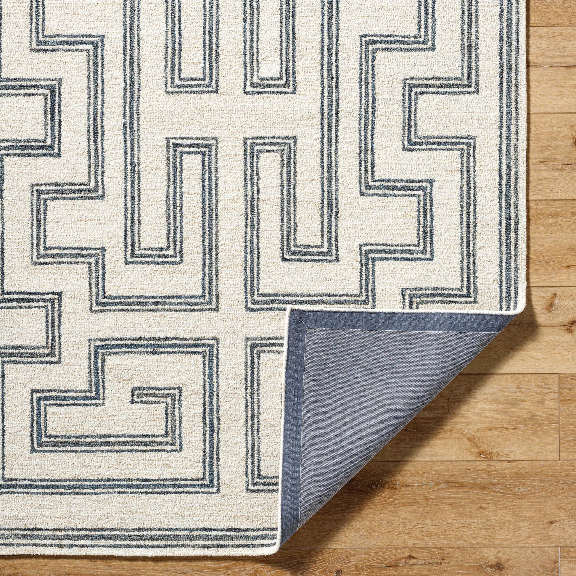 Bournemouth Rug - 531040 by Livabliss in light silver, metallic - silver, sage, nickel. Made from wool in a unique style.