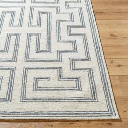 Bournemouth Rug - 531040 by Livabliss in light silver, metallic - silver, sage, nickel. Made from wool in a unique style.