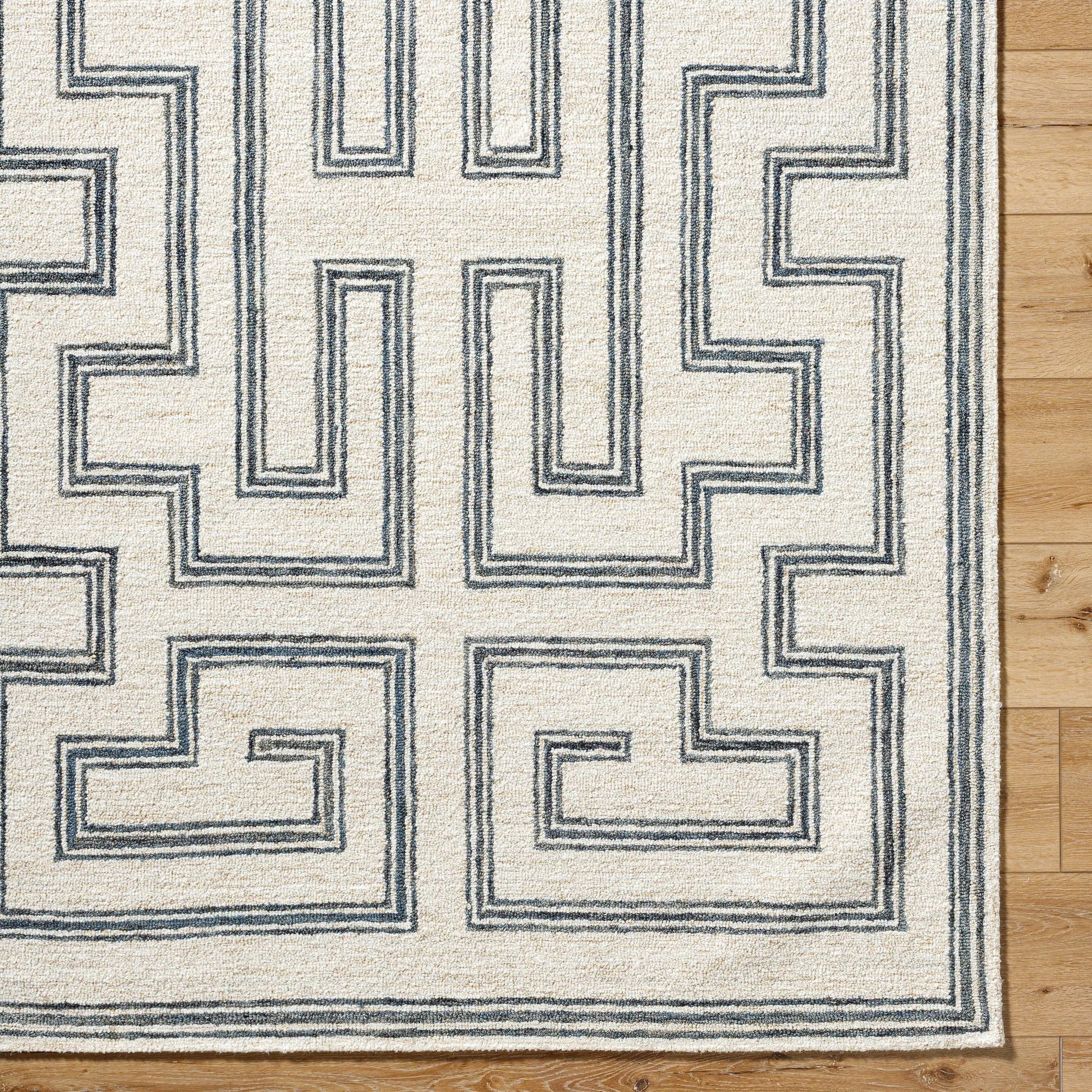Bournemouth Rug - 531040 by Livabliss in light silver, metallic - silver, sage, nickel. Made from wool in a unique style.