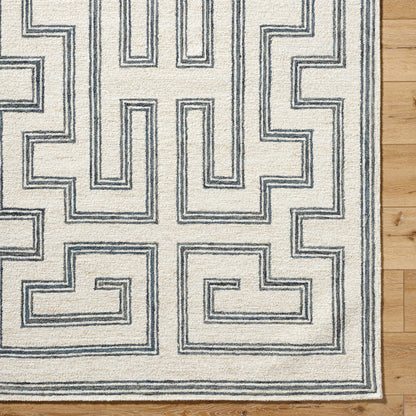 Bournemouth Rug - 531040 by Livabliss in light silver, metallic - silver, sage, nickel. Made from wool in a unique style.