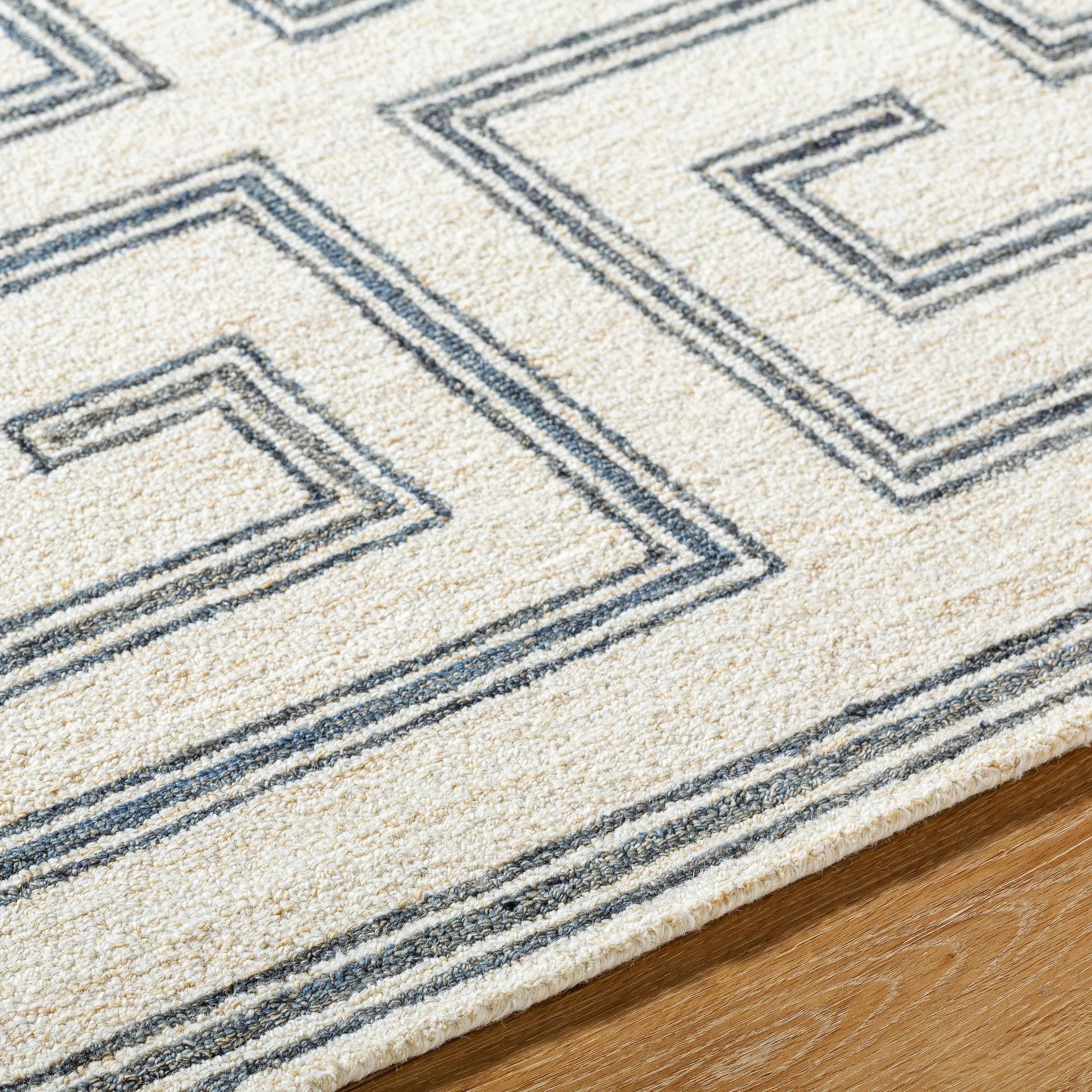 Bournemouth Rug - 531040 by Livabliss in light silver, metallic - silver, sage, nickel. Made from wool in a unique style.