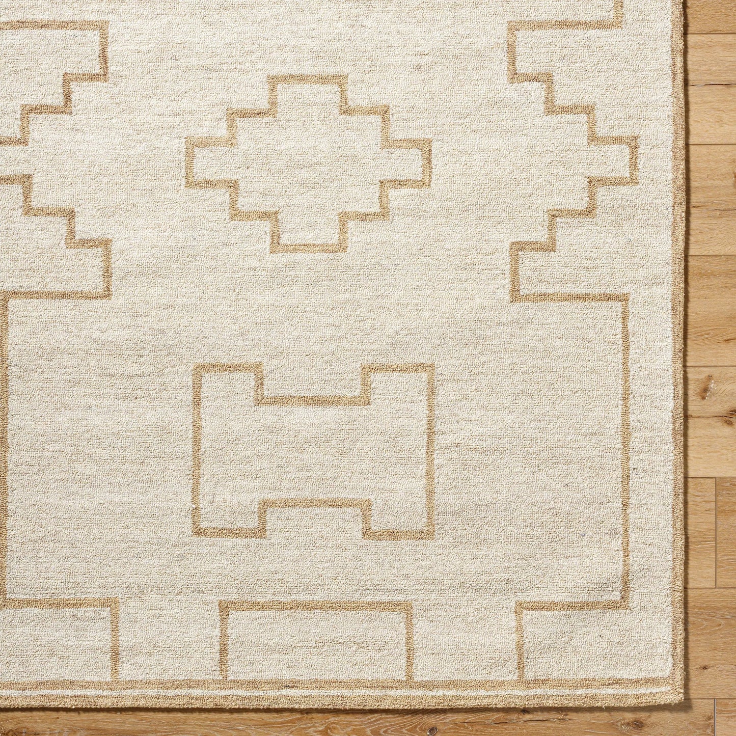006 SI-2168066,SI-2168067,SI-2168068 | Closeup | Bournemouth BOT-2307 Rug by Livabliss in ivory, sandstone, beige. Made from wool in a unique style.