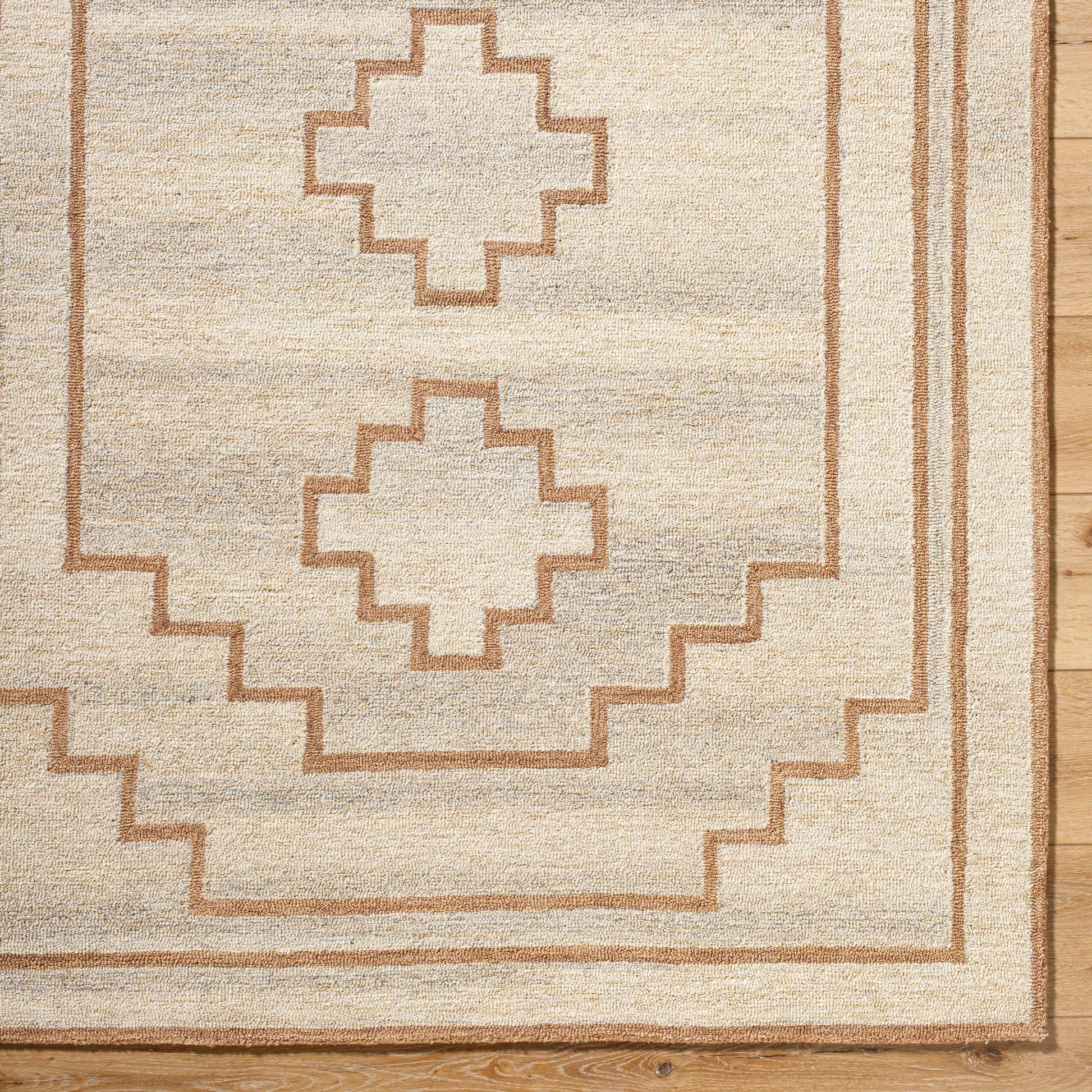 Bournemouth Rug - 531056 by Livabliss in ash, prairie dust, khaki, pearl. Made from wool in a unique style.