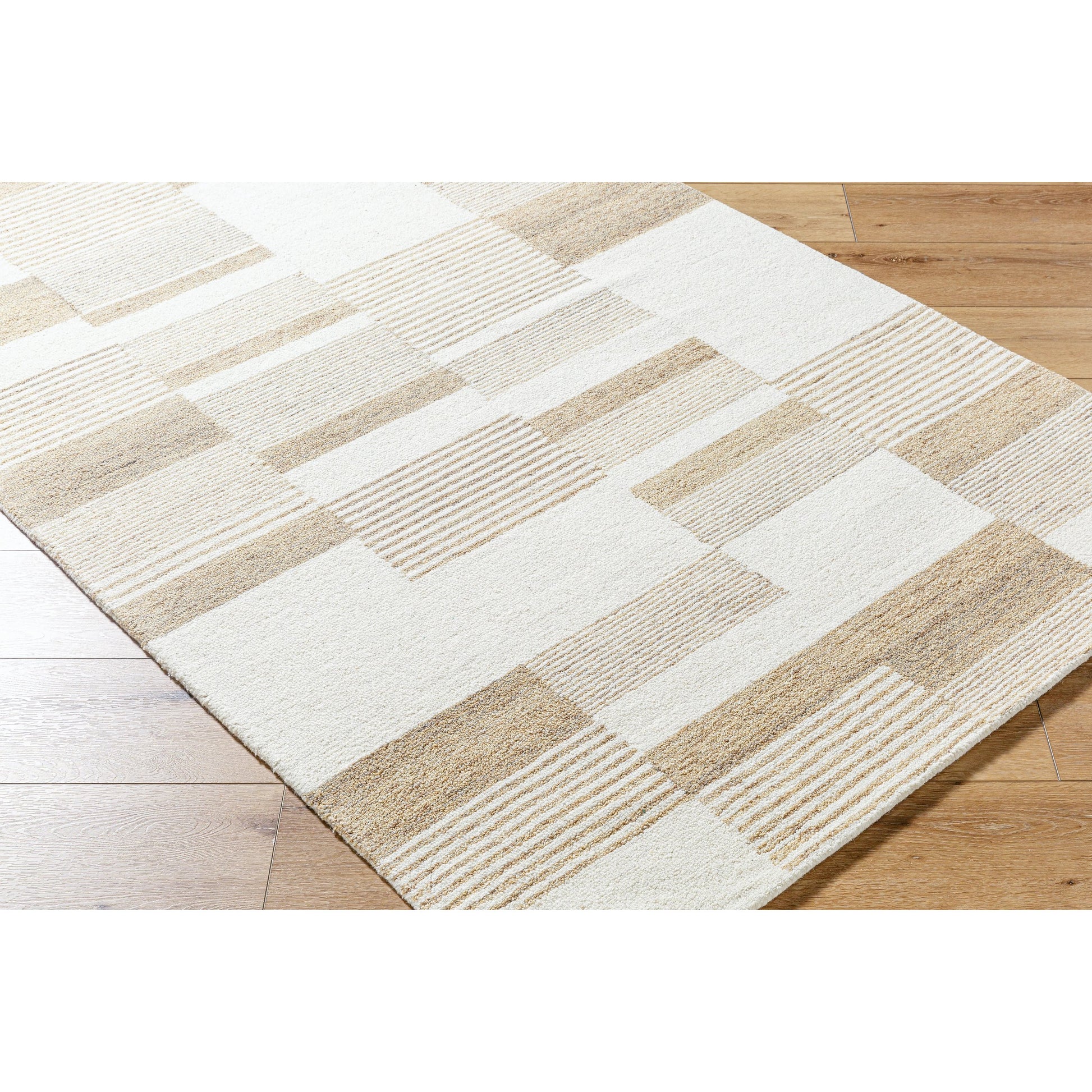 Bournemouth Rug - 531104 by Livabliss in pearl, off-white, ash, warm grey. Made from wool in a unique style.