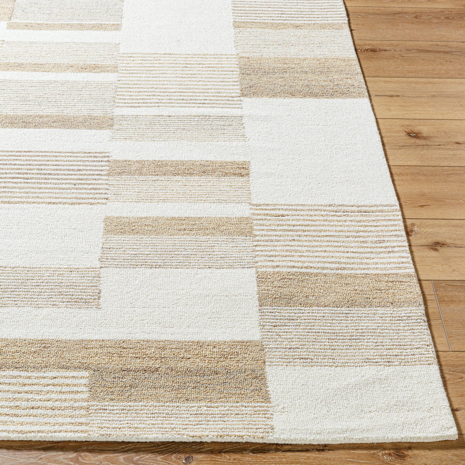 Bournemouth Rug - 531104 by Livabliss in pearl, off-white, ash, warm grey. Made from wool in a unique style.