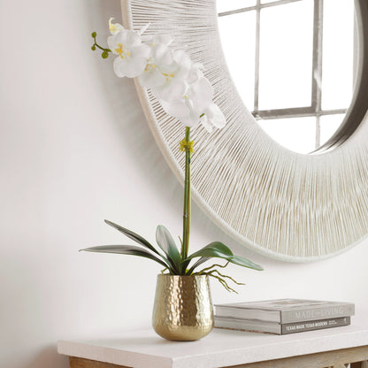 Cami Orchid I by Uttermost in brass. Made from polyester, metal, foam, bamboo in a traditional style.