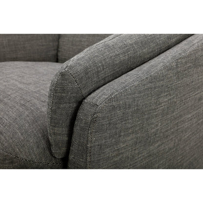 Torrey Swivel Chair by Becki Owens x Surya in gray. Made from linen, polyester, plywood, foam, duck feathers in a transitional style.