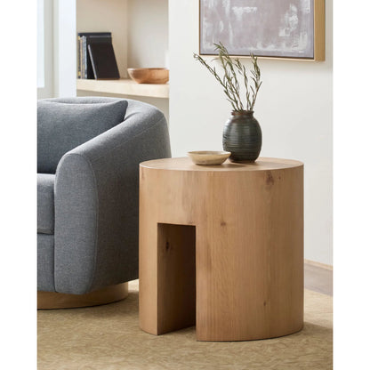 Whittier End Table by Becki Owens x Surya in lacquered. Made from oak veneer in a modern style.