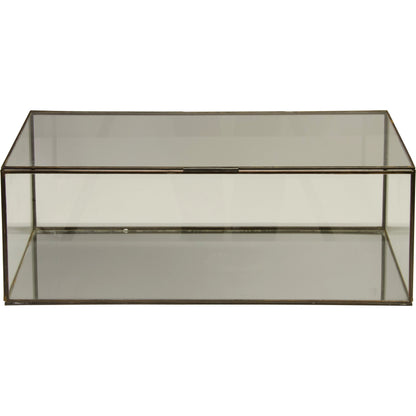 Smoked Glass Box by Worlds Away in mirror and mirror. Made from metal, glass in a modern style.