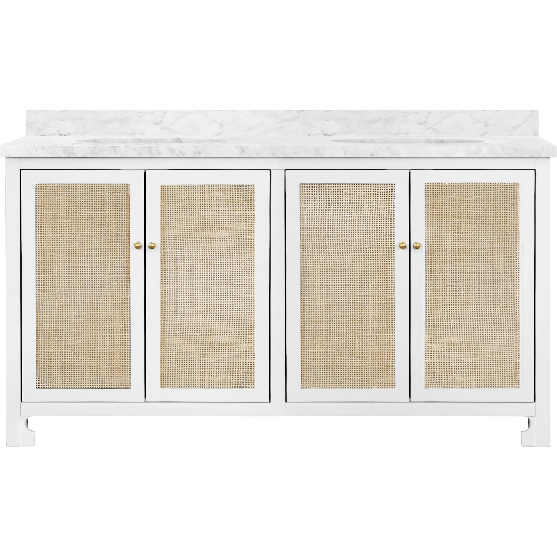 Boyd 60" Bath Vanity by Worlds Away in white. Made from unique in a unique style.